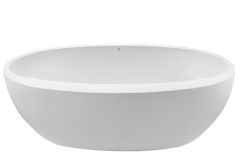 Oval Freestanding Bath with Wide Front Rim