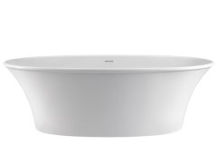 Oval Freestanding Bath, Curving Sides, Center Side Drain, Thin Rim