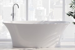 Oval Bath with Curving Sides and Thin Rim