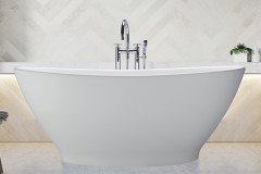 Double Slipper Bath, Pedestal Base, Solid Surface