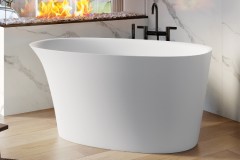 Oval Bath with Curving Backrest, Flat Rim