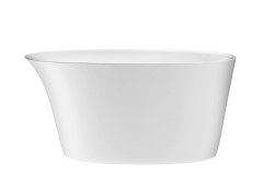 Oval Bath with Curving Backrest, Flat Rim