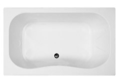 Rectangle Bath with Oval Interior, Center Drain