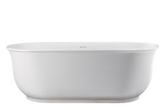 Oval Freestanding Bath with Curving Sides and Recessed Base