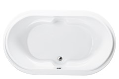 Oval Bath, Center Side Drain, Raised Backrests, Armrests