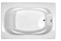 Rectangle Bath with Oval Interior, End Drain, Armrests