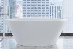 Solid Surface Oval Freestanding Bath, Curving Sides, Oval