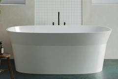 Oval Bath with Sides that Slant Outward Near the Top of the Tub