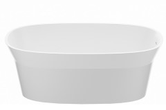 Oval Freestanding Bath with Sides that Slant Outward Near the Top of the Tub