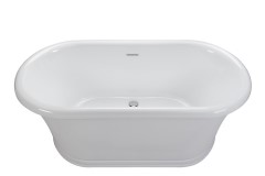 Oval Freestanding Soaking Bath with Pedestal Base