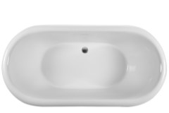 Oval Bath with Rolled Rim, Center/Side Drain