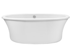 Oval Freestanding Tub, Curving Sides, Flat Rim, Center Drain