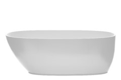 Oval End Drain Tub with Integral Pedestal, Solid Surface