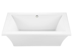 Rectangle Freestanding Bathtub with Flat Rim, Curving Sides