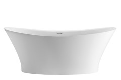 Oval Double Slipper Bath with 2 Raised Backrests, Thin Rim