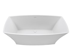 Rectangle Bath with Sides that Curve Out, Flat Thin Rim