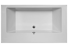 Modern Rectangle Bath, Center Side Drain, 1 Extra Wide Rim