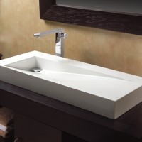 Rectangle Vessel Sink with Angled, End Drain Bowl
