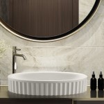 Oval Semi-Recessed Sink with Pleated Exterior