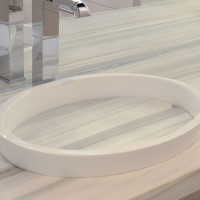 Oval Semi-Recessed Sink with Bottom Countertop Insert