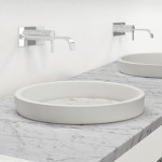 Round Semi-Recessed Sink with Bottom Countertop Insert