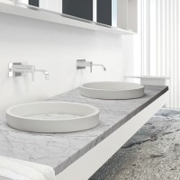 Round Semi-Recessed Sink with Bottom Countertop Insert