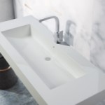 Long Rectangle Wall Sink with Faucet Area
