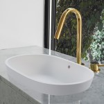 Oval Semi-recessed Sink with Angled Rim