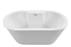 Contemporary Oval Bath with Angled Sides, Flat Rim