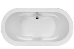 Oval Bath with center-Side Drain, Armrests