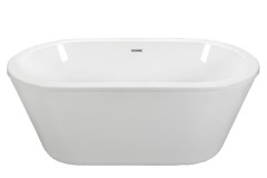 Contemporary Oval Bath with Angled Sides, Flat Rim