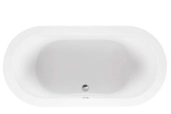 Modern Oval Bath, Center Drain