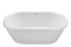 Oval Freestanding Soaking Bath with Rolled Rim