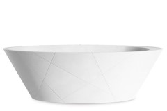 Oval Bath with Higher Backrest, Angled Rim