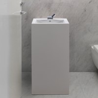 Modern Rectangle Pedestal Sink, Straight Sides