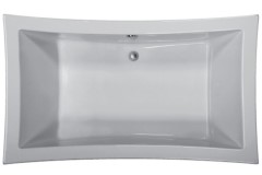 Modern Rectangle Bath, Curving Sides, Center Side Drain