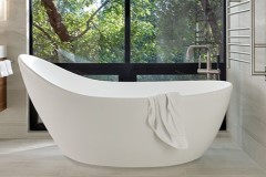 Slipper Bath, Solid Surface, High Backrest