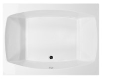 Rectangle Bath Tub with Curving Interio, Center Side Drain