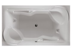 Rectangle Bath, Center Drain, 2 Corner Seats