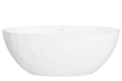 Oval Freestanding Bath with Modern Abstract Exterior