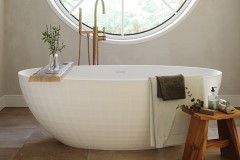 Oval Bath with Square, Window Pane Exterior Pattern