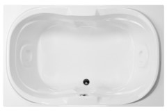 Rectangle Bath, Center Drain, Raised Backs