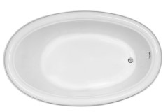 Oval, End Drain Tub with Decorative, Traditional Rim