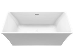 Rectangle Freestanding Tub with Thin Rim, Curved Sides