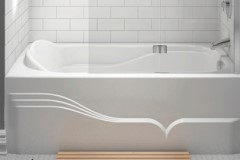 Alcove Bath with Raised Backrest, Decorative Front Skirt