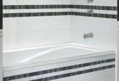 Rectangle Bath with Flange, Custom Tile Skirt