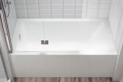 Alcove Tub with Modern Skirt, Tile Flange, End Drain