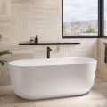 Oval Freestanding Tub with Rounded Sides and Thin, Flat Rim