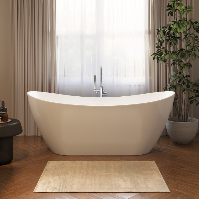 Oval Freestanding Tub with 2 Raised Backrests