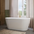 Oval Freestanding Tub with Angled Sides and Flat Rim